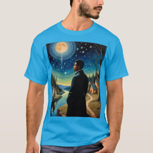 T-shirt Réflexion Lune de nuit étoilée