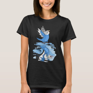 T-shirt Réflexion Perroquet & Dragon I Blue Budgie Budgeri
