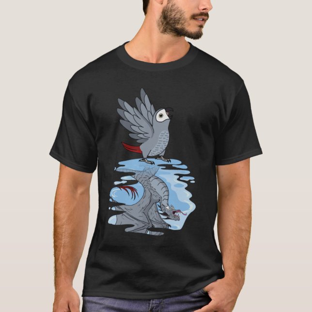 T-shirt Réflexion sur le perroquet et le dragon I African  (Devant)