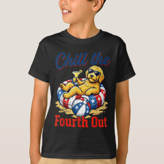 T-shirt Refroidir le quatrième patriote Goldendoodle Usa