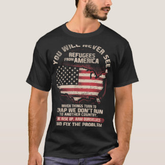 T-shirt Réfugiés Patriotes D'Amérique Patrioti Américain