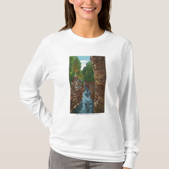 T-shirt Regard en bas de l'abîme d'Ausable de la caverne (Devant)