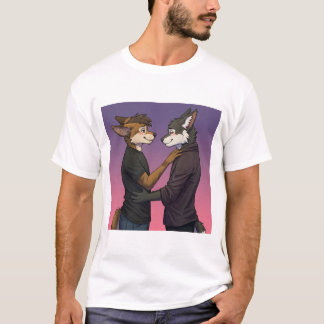 T-shirt Regard sur l'appel d'offres : deux loups partagent
