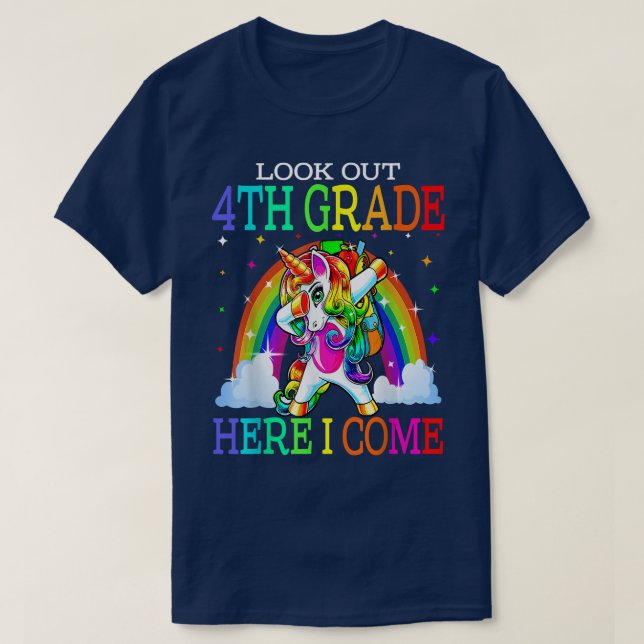 T-shirt Regardez 4e année ici je viens Cute Dabbing Unico (Design devant)