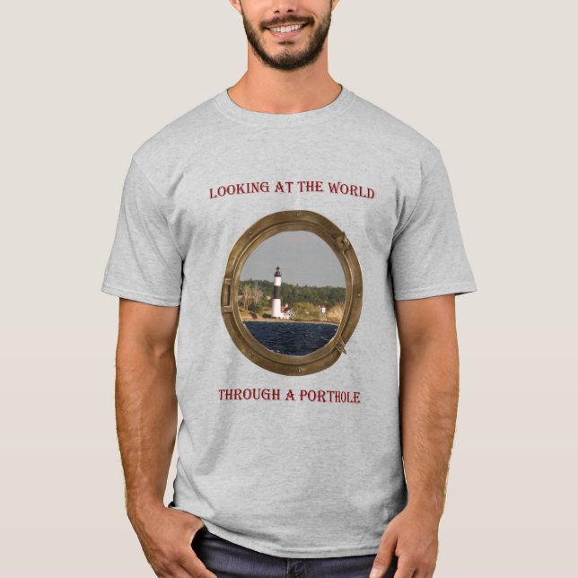 T-shirt Regardez à travers la chemise photo hublot (Devant)