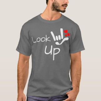T-shirt REGARDEZ avec I LOVE VOUS signer plus coeurs ASL S
