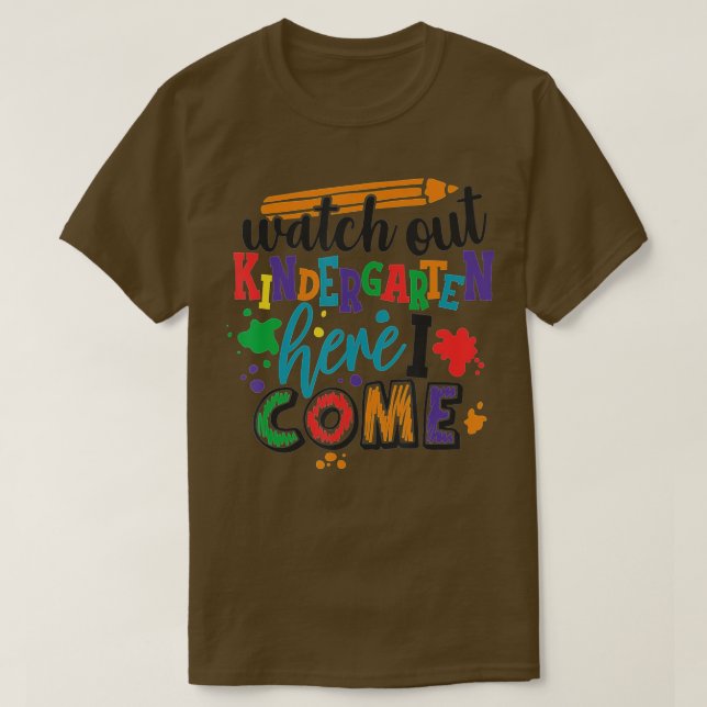 T-SHIRT REGARDEZ KINDERGARTEN ICI JE SUIS ENSEIGNANT (Design devant)