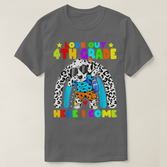 T-shirt Regardez La Mousse De 4E Année Retour À L'École Da (Design devant)