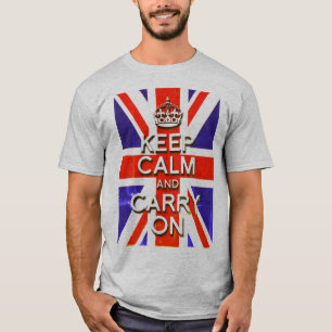 T-shirt regardez l'Union Jack Flag garder son calme et tra