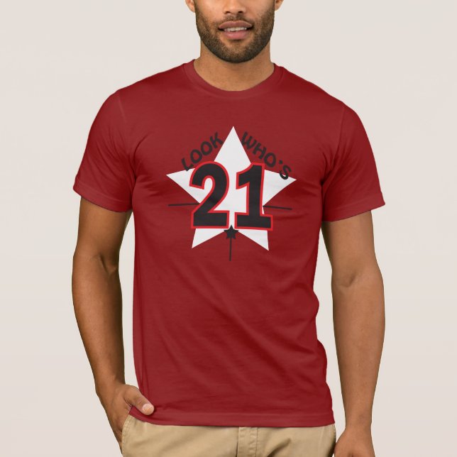 T-shirt Regardez qui est 21 années (Devant)