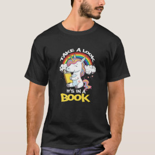 T-shirt Regardez Son Dans Un Livre Rainbow Unicorn Lecture
