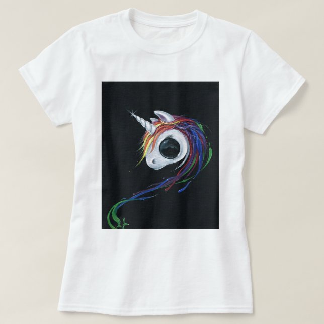 T-shirt Regardez ! Une mule un-à cornes laide ! (Design devant)