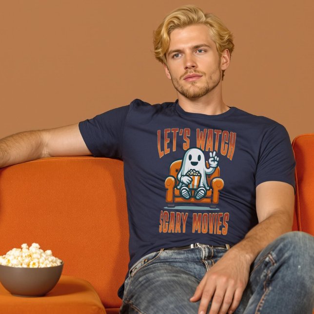 T-shirt Regardons les films d’horreur Ghost Halloween Shir (Let’s Watch Scary Movies Ghost Halloween Shirt.)
