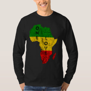 T-shirt Reggae Afrique Carte Rasta Regae Musique Rastafari