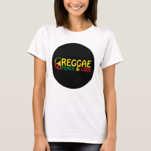 T-shirt Reggae art avec des mots positifs Paix et Amour