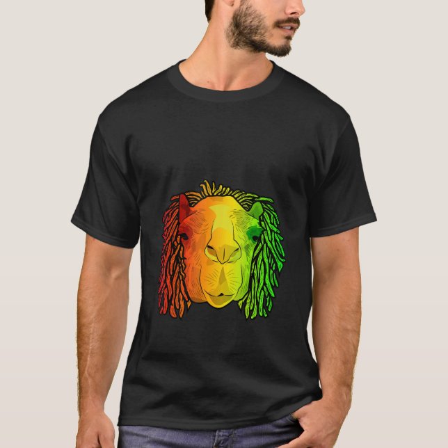 T-shirt Reggae Cool Camel Dreadlocks Rasta Dreads Rastafar (Devant)