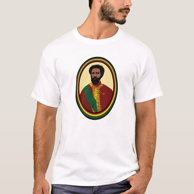 T-shirt Reggae Ethiopie Jamaïque de Haile Selassie Rasta (Devant)