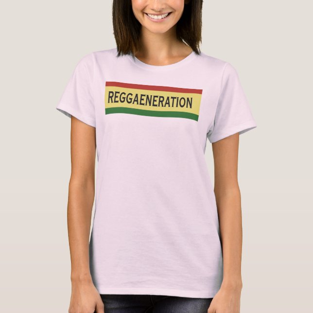 T-shirt REGGAENERATION ; Reggae, Hippie, Rasta, (Devant)
