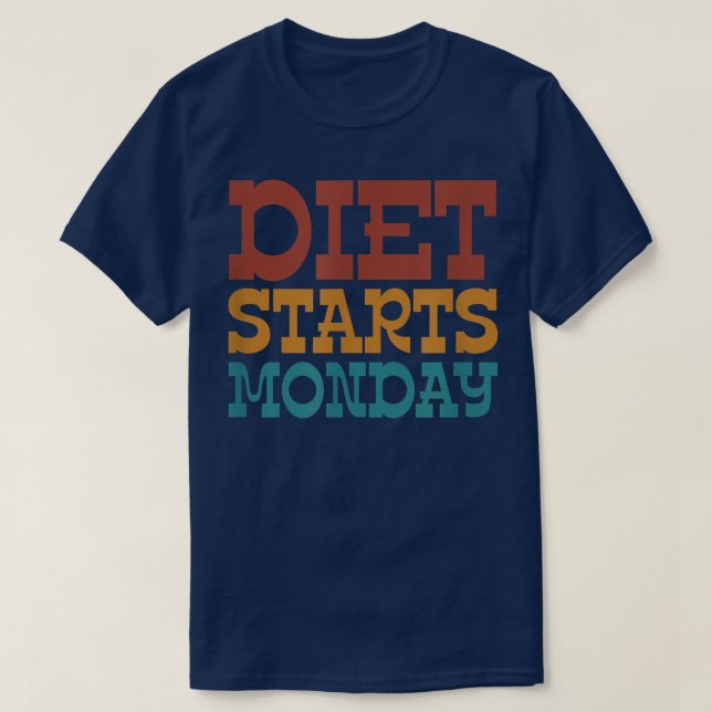 T-shirt Régime commence lundi (Design devant)