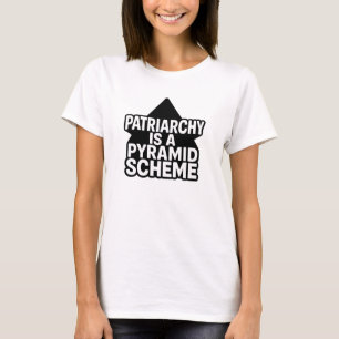 T-shirt Régime pyramidal anti-patriarcal en noir et blanc