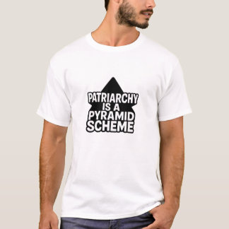 T-shirt Régime pyramidal anti-patriarcal en noir et blanc