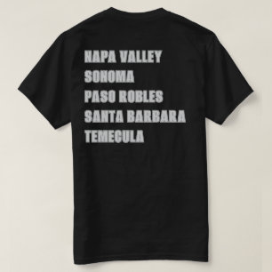T-shirt Régions viticoles de Californie Napa Noir recto et
