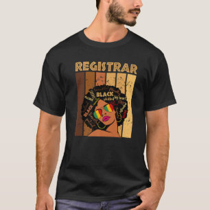 T-shirt Registraire des femmes afro-américaines Noires His
