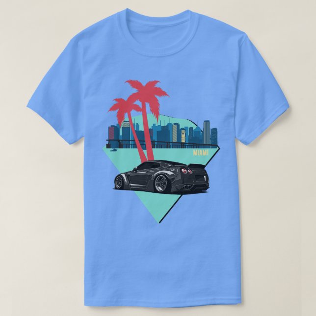 T-shirt Réglage JDM de la ligne Skyline de Miami R35 GTR (Design devant)