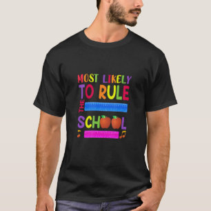 T-shirt Règle de l'école Rouge Jaune Orange Violet Vert Bl