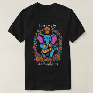 T-shirt Règle de l'éléphonie J'aime vraiment les éléphants