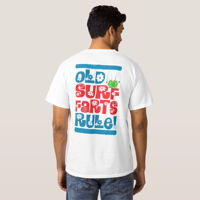 T-shirt règle des patins de vieux surf (arrière) (Dos entier)