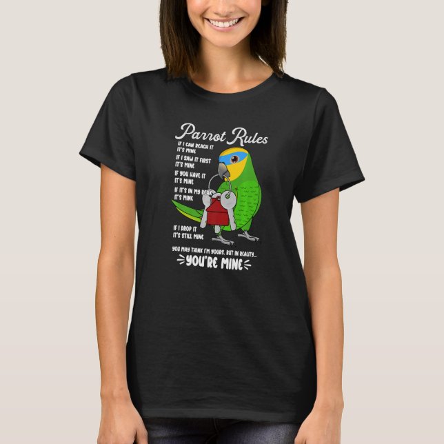 T-shirt Règlement de la maison de perroquets C'est le mien (Devant)