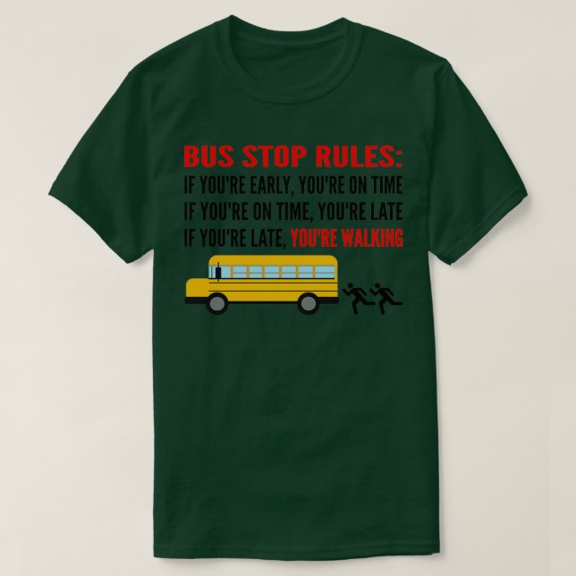 T-shirt Règles d'arrêt de bus du conducteur de bus scolair (Design devant)