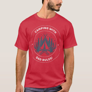 T-shirt Règles de camping avec papa Camping Papa garçon