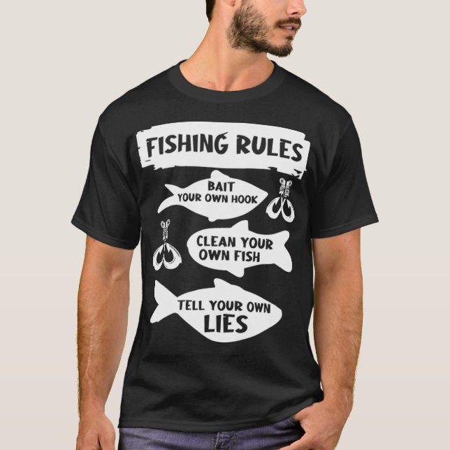 T-shirt Règles de pêche, Pêcheurs amusants  (Devant)