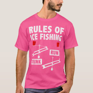 T-shirt Règles De Pêche Sur Glace Boire Run Pêche Sur Glac