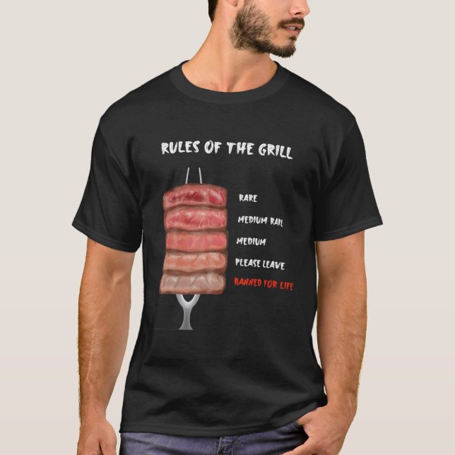 T-shirt Règles Du Grill Drôle Grillades Cadeaux (Devant)