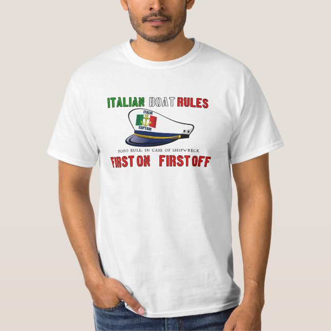 T-shirt Règles italiennes de bateau (Devant)