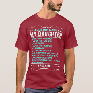 T-shirt Règles pour la fille de naissance papa