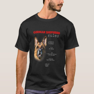 T-shirt Règles pour le propriétaire d'un berger allemand