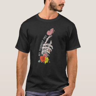 T-shirt Réglez-vous gratuitement Squelette Floral Papillon