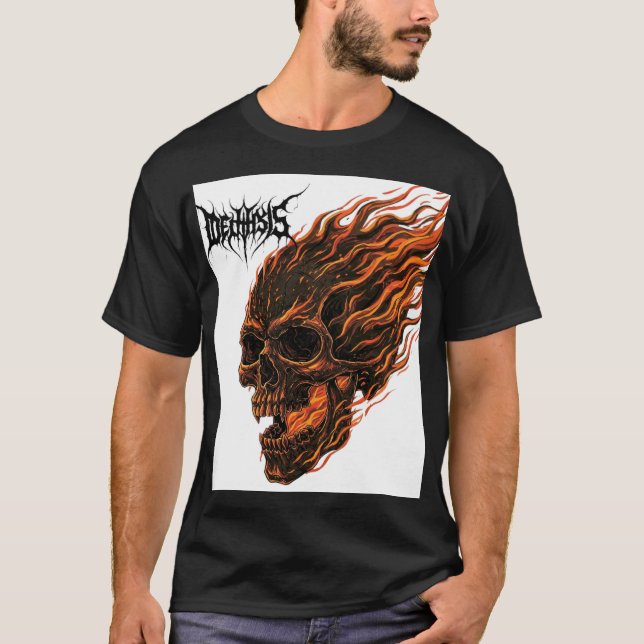 T-shirt Règne infernal - Feu et Crâne Métal Tee Métal (Devant)