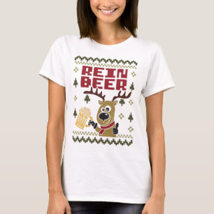 T-shirt Rein Beer Funny Reindee Noël laid