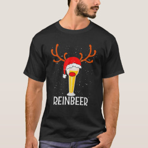 T-shirt Reinbeer Santa Claus Reindeer Bière drôle Noël