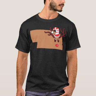 T-shirt Reindeer Face Nebraska Reindeer Head Antlers