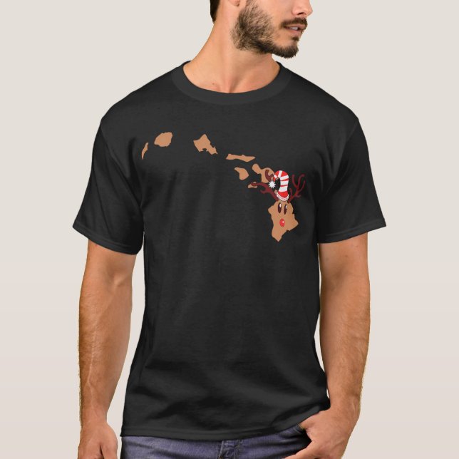 T-shirt Reindeer Hawaii Reindeer Antlers Antlers (Devant)