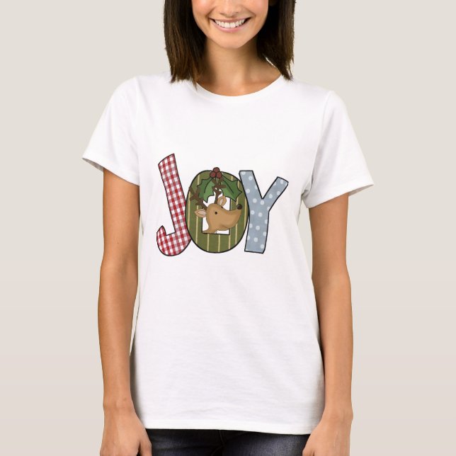 T-shirt Reindeer Joy Chemises de Vacances et cadeaux (Devant)
