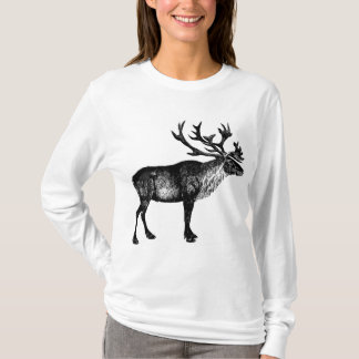 T-shirt Reindeer Long Manches, Elk, Animal Design
