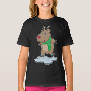 T-shirt Reindeer Patinage sur glace Patins sur glace Patin
