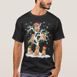 T-shirt Reindeer Père Noël ELF Goldendoodle sur l'arbre de
